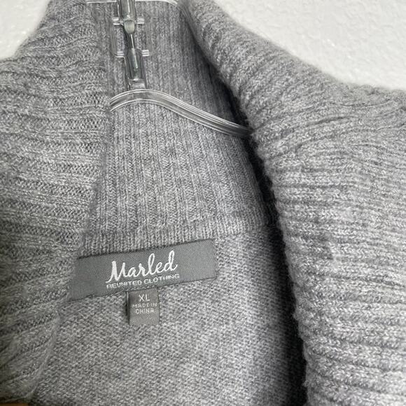 Marled Reunited Clothing Womens Sweater Size XL Cowl Neck Gray Striped Pullover - Picture 3 of 16
